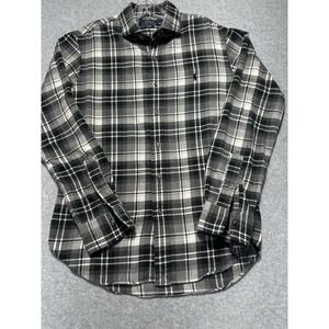 Polo Ralph Lauren Long Sleeve Slim Fit Light Flannel Button Down Shirt Plaid SzM